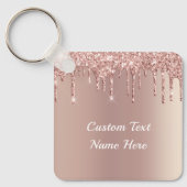 バラ金ゴールド赤面グリッタードライブ文字名キーチェーン キーホルダー (正面)