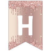 バラ金ゴールド赤面グリッタードライブ – ハッピーバースデー バンティングフラッグ (第2の旗)