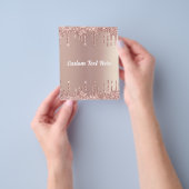 バラ金ゴールド赤面グリッタードライプテキスト名フライヤー チラシ (手)