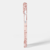 バラ金ゴールド赤面グリッタードリップモノグラムイニシャル Case-Mate iPhoneケース (裏面 / 左)