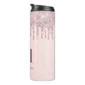 バラ金ゴールド赤面グリッタードリップモノグラム名 タンブラー (回転右)