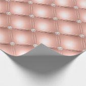 バラ金ゴールド赤面グリッターピューフグラムダイヤモンド ラッピングペーパー (角)