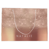 バラ金ゴールド赤面グリッターホワイトネームスパークカッパー ラージペーパーバッグ (裏面)