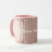 バラ金ゴールド赤面グリッターユーザーのテキスト名Mug マグカップ (正面左)