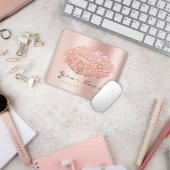 バラ金ゴールド赤面グリッター名メイクアップリップキス マウスパッド