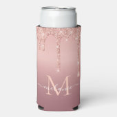 バラ金ゴールド赤面グリッター名文字クーラーボックス スリム缶クーラー (Seltzer正面)