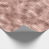 バラ金ゴールド赤面グリルパウダー火花結晶ガーリー ラッピングペーパー (角)