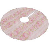 バラ金ゴールド赤面シックなメタリックピンクの花 ブラッシュドポリエステルツリースカート (アングル)