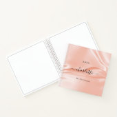 バラ金ゴールド赤面シルクサテンエレガント名 ノートブック (内部)