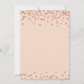 バラ金ゴールド赤面スイート16誕生日グリッター紙吹雪 招待状 (裏面)