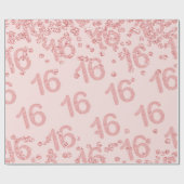 バラ金ゴールド赤面スウィート16バースデーパーティーグリッター ラッピングペーパー (フラット)