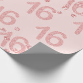 バラ金ゴールド赤面スウィート16バースデーパーティーグリッター ラッピングペーパー (角)