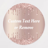 バラ金ゴールド赤面スパークルドリップカスタム文字ラベル ラベル (デザイン2)