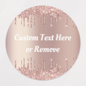 バラ金ゴールド赤面スパークルドリップカスタム文字ラベル ラベル (デザイン1)