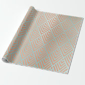 バラ金ゴールド赤面ティファニーアクアアールデコ銅 ラッピングペーパー (アンロールド)