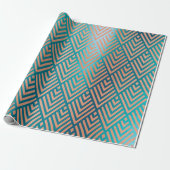 バラ金ゴールド赤面ティファニー金属アールデコ銅 ラッピングペーパー (アンロールド)