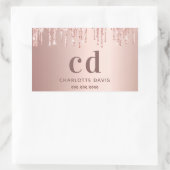 バラ金ゴールド赤面ドライブ名 長方形シール (バッグ)