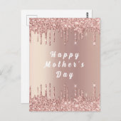 バラ金ゴールド赤面ドリップスマザーズデイカード ポストカード (正面/裏面)