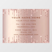 バラ金ゴールド赤面パーソナライズされたグリッター窓貼り ウィンドウサイン (シート)