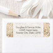 バラ金ゴールド赤面ヒョウ印刷 ラベル (インサイチュ)