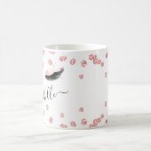 バラ金ゴールド赤面ピンクまつげグリッター紙吹雪 コーヒーマグカップ (中央)