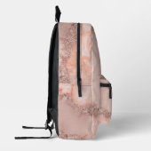 バラ金ゴールド赤面ピンクアゲイトグリッターモノグラム プリントバックパック (左)