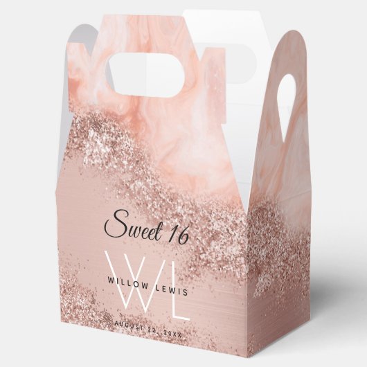 バラ金ゴールド赤面ピンクアゲートゲードグリッタースウィート16 フェイバーボックス (オープン)
