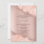 バラ金ゴールド赤面ピンクアゲートゲードグリッタースウィート16 招待状 (正面)