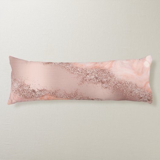バラ金ゴールド赤面ピンクアゲートゲードグリッター ボディピロー (正面)