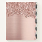 バラ金ゴールド赤面ピンクガーリーグリッターダストモノグラム ノートブック (裏面)