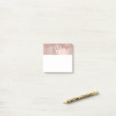 バラ金ゴールド赤面ピンクガーリーグリッターダストモノグラム ポストイット (デスク上)