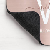 バラ金ゴールド赤面ピンクガーリーグリッターダストモノグラム マウスパッド (コーナー)