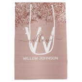 バラ金ゴールド赤面ピンクガーリーグリッターダストモノグラム ミディアムペーパーバッグ (裏面)