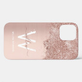 バラ金ゴールド赤面ピンクガーリーダストモノグラム Case-Mate iPhoneケース (裏面 (横))