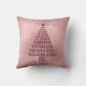 バラ金ゴールド赤面ピンククリスチャンクリスマス聖なる書物、 経典 クッション (裏面)