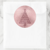 バラ金ゴールド赤面ピンククリスチャンクリスマス聖なる書物、 経典 ラウンドシール (バッグ)