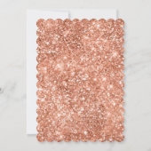 バラ金ゴールド赤面ピンクグラムグリッター 招待状 (裏面)