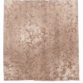 バラ金ゴールド赤面ピンクグラムスパークルクラックルシック シャワーカーテン (正面)