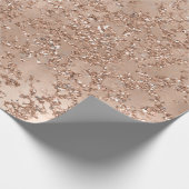 バラ金ゴールド赤面ピンクグラムスパークルクラックルシック ラッピングペーパー (角)