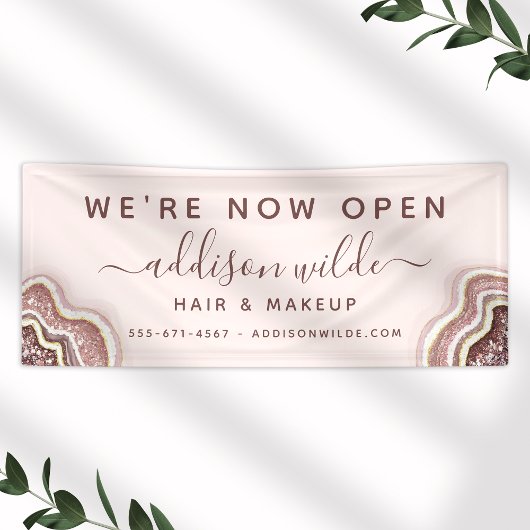 バラ金ゴールド赤面ピンクグリッターアゲートゲイドビジネス 横断幕