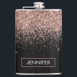 バラ金ゴールド赤面ピンクグリッターカスタムモノグラム名 フラスク<br><div class="desc">バラ金ゴールド-赤面ピンクと黒スパークルグリッターブラッシュメタルモノグラム名とイニシャルパーティーフラスコ。これは、最高の甘い16歳の誕生日、結婚ブライダルシャワー、記念日、赤ちゃんシャワーまたはバチェロレッテギフトを作る誰かがグラームの豪華さとシックなスタイルを愛する。</div>