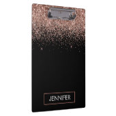 バラ金ゴールド赤面ピンクグリッターガーリーモノグラム名 クリップボード (右)