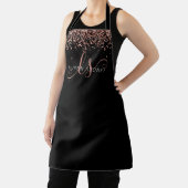 バラ金ゴールド赤面ピンクグリッターグラムモノグラム名 エプロン (インサイチュ)