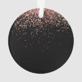 バラ金ゴールド赤面ピンクグリッターグラムモノグラム名 オーナメント (裏面)