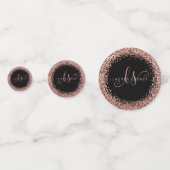 バラ金ゴールド赤面ピンクグリッターグラムモノグラム名 コンフェッティ (裏面)