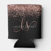 バラ金ゴールド赤面ピンクグリッターグラムモノグラム名 缶クーラー (裏面)