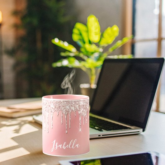 バラ金ゴールド赤面ピンクグリッタードライブ名 マグカップ