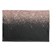 バラ金ゴールド赤面ピンクグリッターモノグラムイニシャル 枕カバー (裏面)