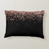 バラ金ゴールド赤面ピンクグリッターGlam Monogram Name アクセントクッション (裏面)