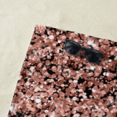 バラ金ゴールド赤面ピンクグリッターGlam Monogram Name ビーチタオル (インサイチュ)